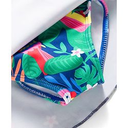 Babyhug Sleeveless Jungle Theme Printed Sleeveless Frock Swimsuit - Multicolour