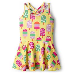 Babyhug Water Repellant Sleeveless Frock Swimsuit With Floral Print - Green