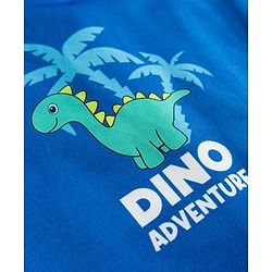 Babyhug Water Repellent Half Raglan Sleeves Beach Theme & Dino Printed Legged Swimsuit -  Blue