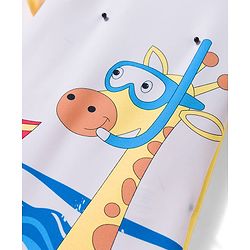 Babyhug Raglan Half Sleeves Nautical Theme & Animal Printed Legged Swimsuit - Blue