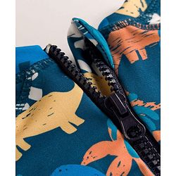 Babyhug Water Repellant Half Raglan Sleeves Legged Swimsuit   With Dino Print - Navy Blue