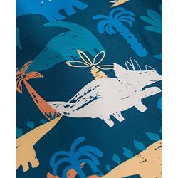 Babyhug Water Repellant Half Raglan Sleeves Legged Swimsuit   With Dino Print - Navy Blue