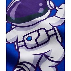 Babyhug Raglan Full Sleeves Space Theme Printed Legged Swimsuit - Blue & Red