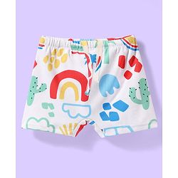 Babyhug Water Repellant Half Raglan Sleeves Beach Theme Printed Two Piece Swimsuit - Light Blue