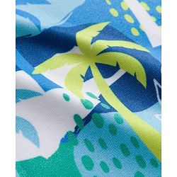 Babyhug Water Repellant Half Raglan Sleeves Tropical Theme Printed Two Piece Swimsuit - Green