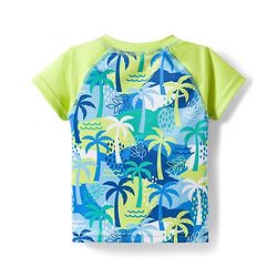 Babyhug Water Repellant Half Raglan Sleeves Tropical Theme Printed Two Piece Swimsuit - Green