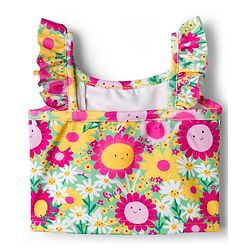 Babyhug Sleeveless Water Repellant Two Piece Swimsuit with Floral Print - Multicolor