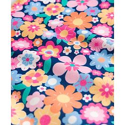 Babyhug Water Repellent Sleeveless V Cut Swimsuit With Floral Print - Multicolor