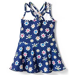 Babyhug Sleeveless Floral Printed Frock Swimsuit - Navy Blue