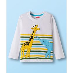 Babyhug Cotton Knit Full Sleeves T-Shirts With Animal & Text Print Pack of 3 - Multicolor