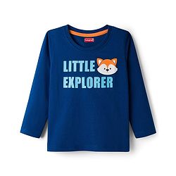 Babyhug Cotton Knit Full Sleeves T-Shirts With Stripes & Animal Print Pack of 3 - Multicolor