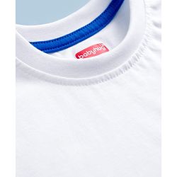 Babyhug 100% Cotton Knit Half Sleeves Solid T-Shirt - White