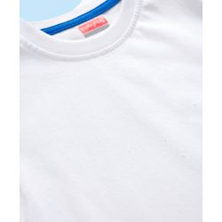 Babyhug 100% Cotton Knit Half Sleeves Solid T-Shirt - White