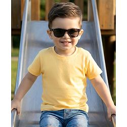 Babyhug 100% Cotton Half Sleeves Solid T-Shirt - Yellow