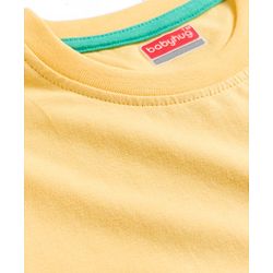 Babyhug 100% Cotton Half Sleeves Solid T-Shirt - Yellow