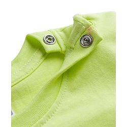 Babyhug 100% Cotton Knit Half Sleeves Text Printed T-Shirt - Lime Green