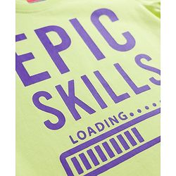 Babyhug 100% Cotton Knit Half Sleeves Text Printed T-Shirt - Lime Green