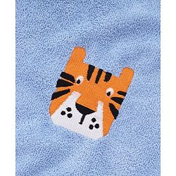 Babyhug Knit Towel with Tiger Embroidery L 95 x B 50.5 cm - Light Blue