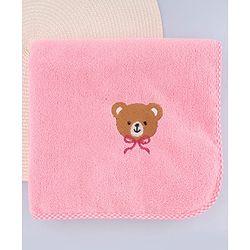Babyhug Knit Towel with Tiger Embroidery L 95 x B 50.5 cm - Light Blue