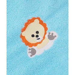 Babyhug Knit Towel with Tiger Embroidery L 95 x B 50.5 cm - Light Blue