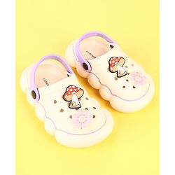 Cute Walk by Babyhug Clogs with Mushroom Applique - Beige
