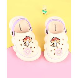 Cute Walk by Babyhug Clogs with Mushroom Applique - Beige