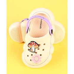 Cute Walk by Babyhug Clogs with Mushroom Applique - Beige