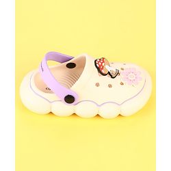 Cute Walk by Babyhug Clogs with Mushroom Applique - Beige