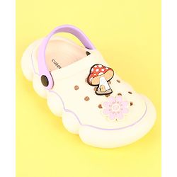 Cute Walk by Babyhug Clogs with Mushroom Applique - Beige