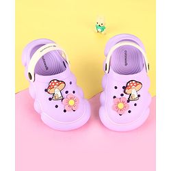 Cute Walk by Babyhug Clogs with Mushroom & Floral Applique - Purple