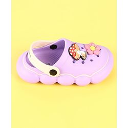 Cute Walk by Babyhug Clogs with Mushroom & Floral Applique - Purple