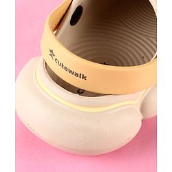 Cute Walk by Babyhug Back Strap Clogs with Applique - Beige & Mustard
