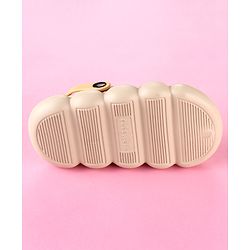 Cute Walk by Babyhug Back Strap Clogs with Applique - Beige & Mustard
