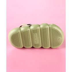 Cute Walk by Babyhug Back Strap Clogs with Applique - Olive Green & Beige