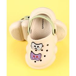 Cute Walk by Babyhug Clogs with Gaming Controller Applique - Beige