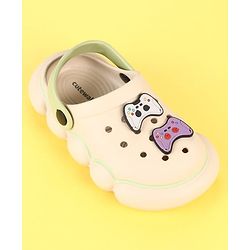 Cute Walk by Babyhug Clogs with Gaming Controller Applique - Beige
