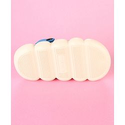 Cute Walk by Babyhug Clogs With Back Strap Closure & Applique Detailing - Beige & Blue