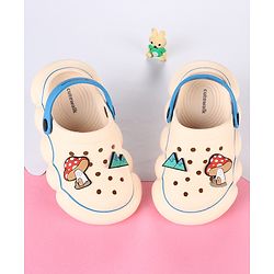 Cute Walk by Babyhug Clogs With Back Strap Closure & Applique Detailing - Beige & Blue