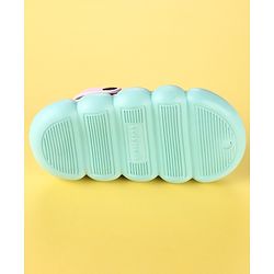 Cute Walk by Babyhug Back Strap Clogs with Rainbow Applique - Mint & Pink