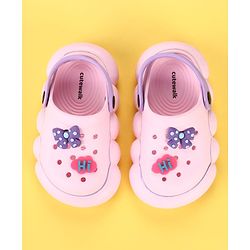 Cute Walk by Babyhug Back Strap Clogs With Bow Applique - Pink