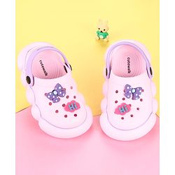 Cute Walk by Babyhug Back Strap Clogs With Bow Applique - Pink