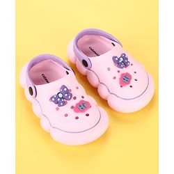 Cute Walk by Babyhug Back Strap Clogs With Bow Applique - Pink