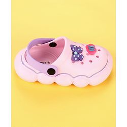 Cute Walk by Babyhug Back Strap Clogs With Bow Applique - Pink