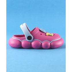 Cute Walk by Babyhug Back Strap Solid Clog With Bear & Bow Applique - Fuchsia