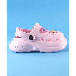 Cute Walk by Babyhug Back Strap Solid Clog With Floral Applique - Pink