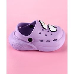 Cute Walk by Babyhug Back Strap Clogs with Bear & Fox Applique - Purple