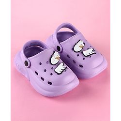 Cute Walk by Babyhug Back Strap Clogs with Bear & Fox Applique - Purple