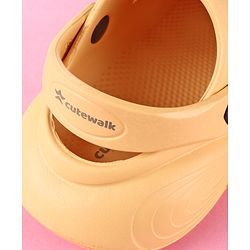 Cute Walk by Babyhug Back Strap Clogs with Car Applique - Mustard