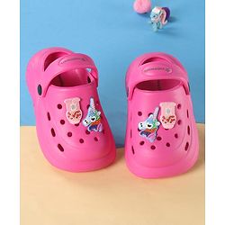 Cute Walk by Babyhug Back Strap Solid Clogs With Unicorn Applique - Fuchsia