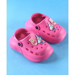 Cute Walk by Babyhug Back Strap Solid Clogs With Unicorn Applique - Fuchsia